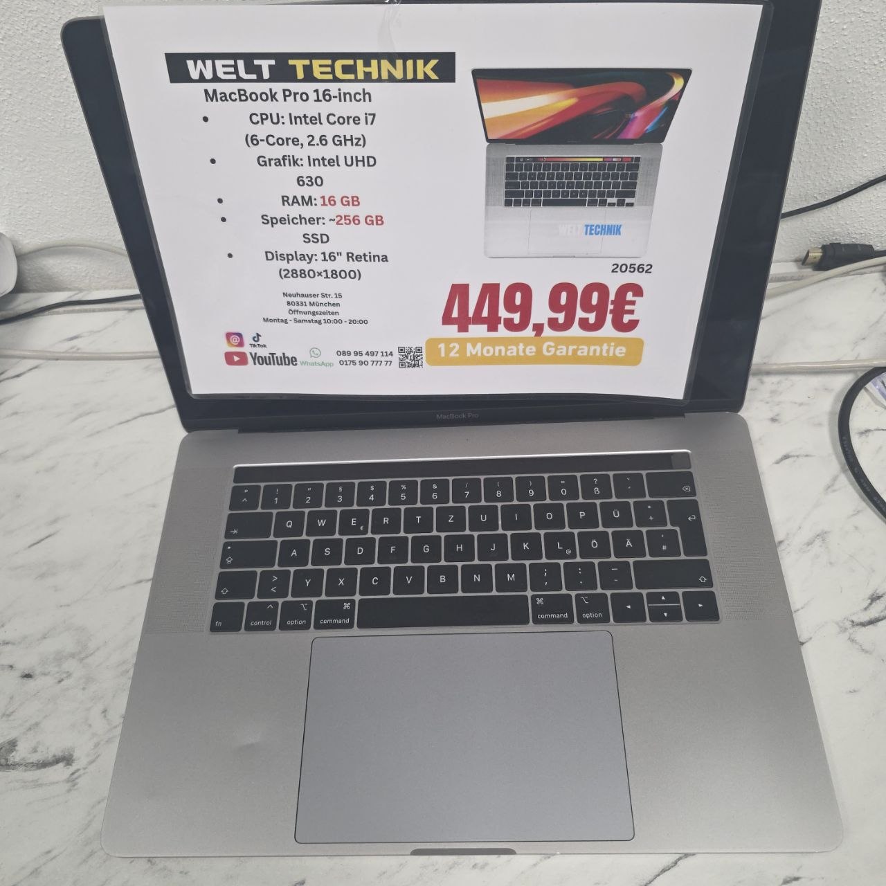 Apple MacBook Pro 16-inch 256 Silber
